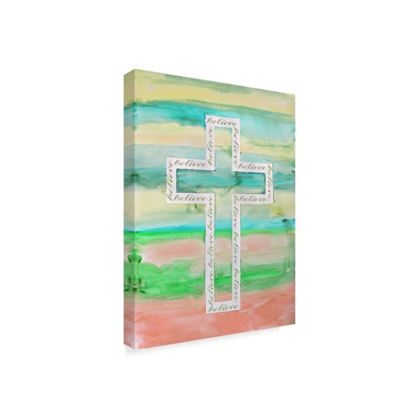 Jean Plout 'Watercolor Cross 3' Canvas Art,18x24